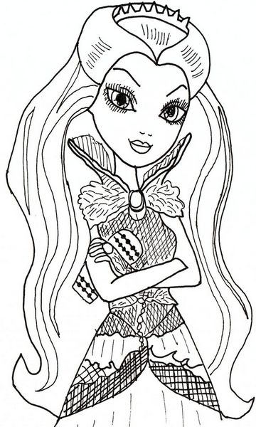 kolorowanka Raven Queen Ever After High malowanka do wydruku dla dziewczynek, do pokolorowania kredkami, obrazek nr 18